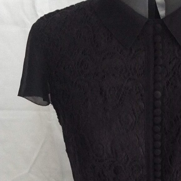 Wednesday Adams-style Black Lace Dress with Collar (NWOT) - Kensie (S) ❧ - Picture 5 of 9